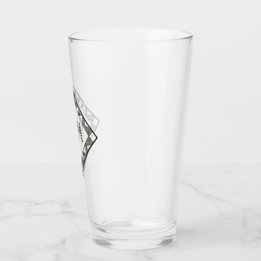 Aangepaste Initialen Elegant Manly Black Chic Art  Glas (Links)