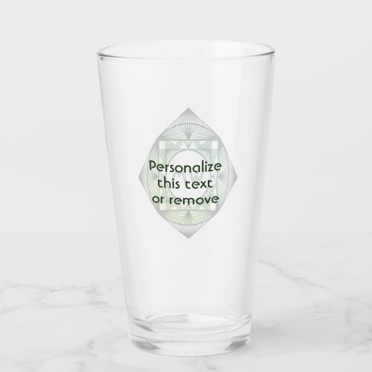 Aangepaste Initialen Elegant Manly Green Chic Art  Glas (Achterkant)