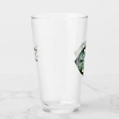 Aangepaste Initialen Elegant Manly Green Chic Art  Glas (Rechts)