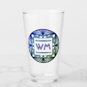 Aangepaste Initialen Elegant Manly Green Chic Art  Glas (Voorkant)