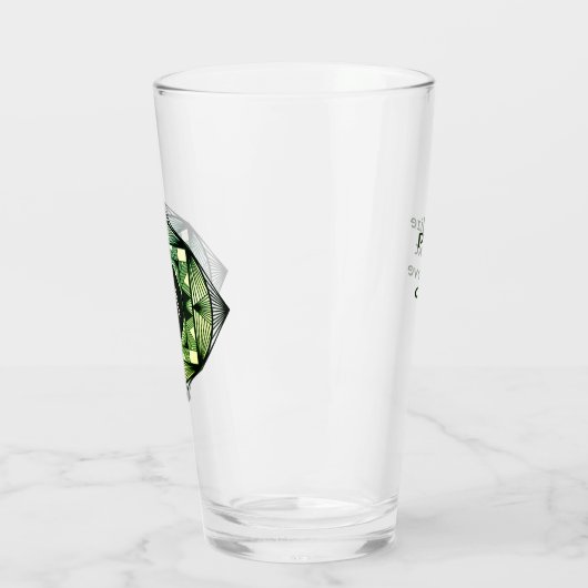 Aangepaste Initialen Elegant Manly Green Chic Art Glas (Links)