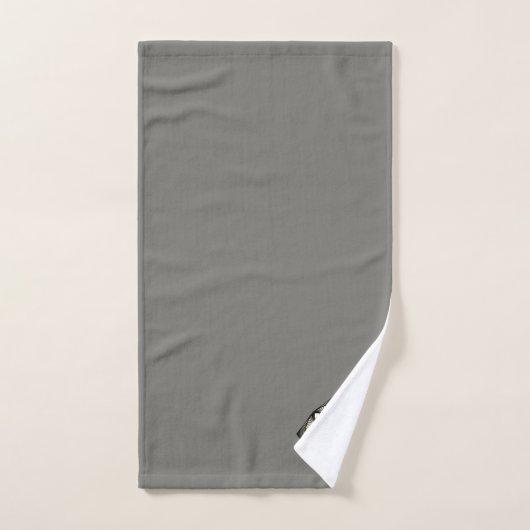 Aangepaste Initialen Elegant Manly Grey Chic Art D Bad Handdoek (Handdoek)