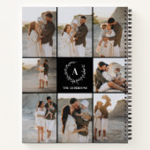 Aangepaste Initialen Elegant Monogram fotocollage Notitieboek (Achterkant)