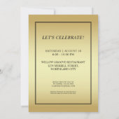 Aangepaste Initialen Elegant Zwart Goud 70e Verjaa Kaart (Achterkant)