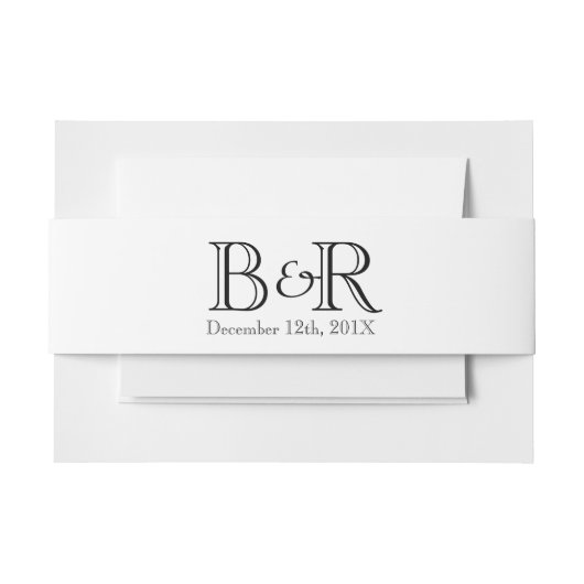 Aangepaste Initialen en datum in het bekken Uitnodigingen Wikkel (Voorkant Voorbeeld)