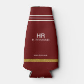 aangepaste initialen en naam rode flessenkoeler flesjeskoeler (Voorkant)