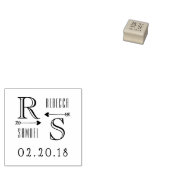 Aangepaste Initialen en naamsbruiloft bevestigen Rubberstempel (Gestempeld)