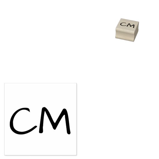 Aangepaste Initialen gepersonaliseerde rubberen st Rubberstempel (Gestempeld)