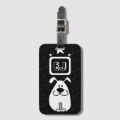 Aangepaste Initialen Hond-thema Bagagelabel (Voorkant (verticaal))