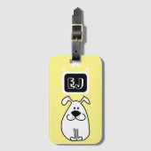 Aangepaste Initialen Hond-thema Bagagelabel (Voorkant (verticaal))