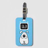 Aangepaste Initialen Hond-thema Bagagelabel (Voorkant (verticaal))