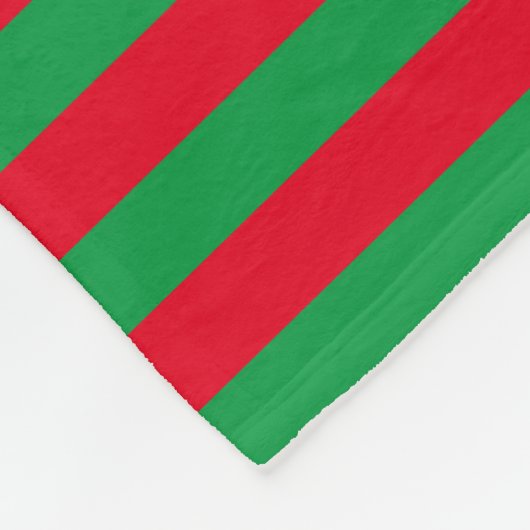 Aangepaste Initialen Kerst Rood/Groen Strepen Fleece Deken (Hoek)