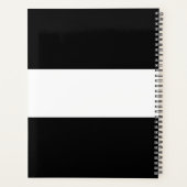 Aangepaste Initialen l Elegant zwart-wit monogram Planner (Achterkant)