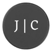 Aangepaste Initialen Monogram Minimalistisch Moder Hockey Puck (Voorkant)