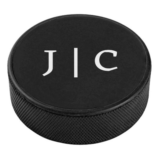 Aangepaste Initialen Monogram Minimalistisch Moder Hockey Puck (3/4)