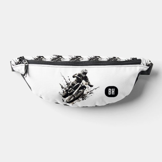 Aangepaste Initialen Monogram Motorfiets voor hem Heuptasje (Liggend)