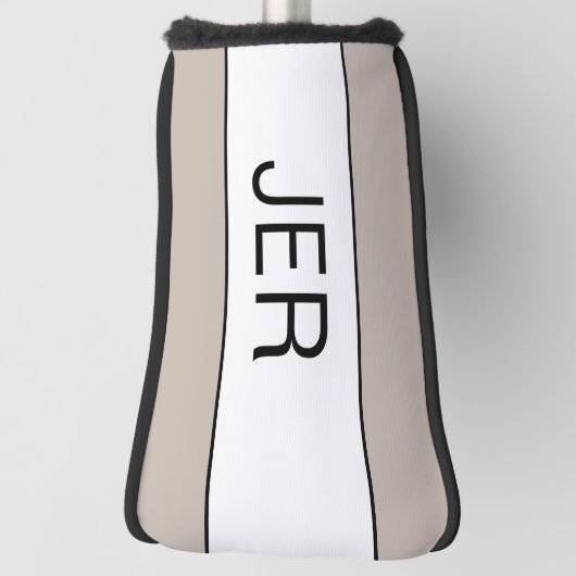 Aangepaste Initialen Monogrammed Modern Tan Pro Sp Golfheadcover (Draai 90)