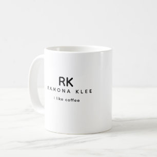 Aangepaste Initialen, Naam en Slogan 'Ik hou van k Koffiemok