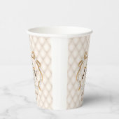 Aangepaste Initialen Pearl Ribbon Cup Papieren Bekers (Rechts)