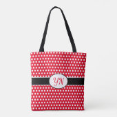 Aangepaste initialen Polka Dot Canvas tas (Achterkant)