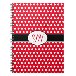 Aangepaste initialen Polka Dot Notitieboek