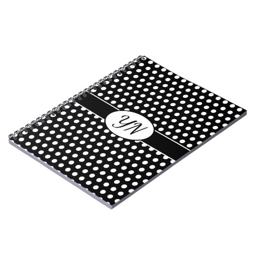 Aangepaste initialen Polka Dot Notitieboek (Linkerzijde)