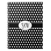 Aangepaste initialen Polka Dot Notitieboek (Voorkant)