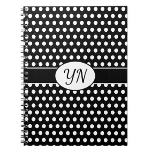 Aangepaste initialen Polka Dot Notitieboek