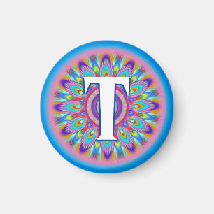 Aangepaste initialen psychedelische koelkast magne magneet