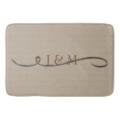 Aangepaste Initialen toevoegen Letters Gold Swirl Badmat (Voorkant)