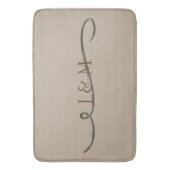 Aangepaste Initialen toevoegen Letters Gold Swirl Badmat (Voorkant Verticaal)