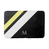 Aangepaste initiële diagonale lijnen zwart badmat (Voorkant)