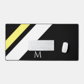 Aangepaste initiële diagonale lijnen zwart bureaumat (Keyboard & Muis)