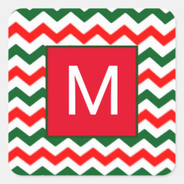 aangepaste initiële groene en rode sticker