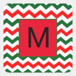 aangepaste initiële groene en rode sticker