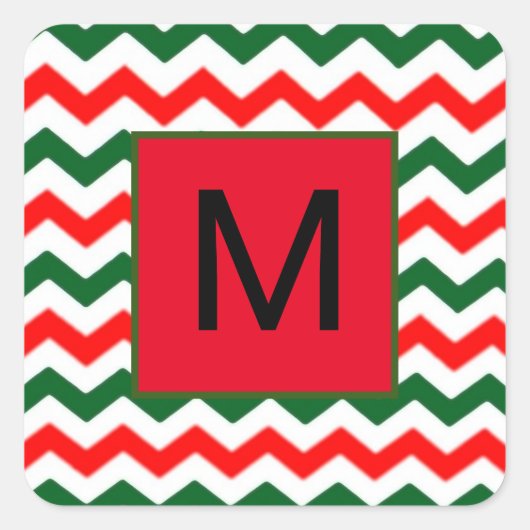 aangepaste initiële groene en rode sticker (Voorkant)