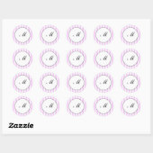 Aangepaste initiële roze gestreepte sticker (Vel)