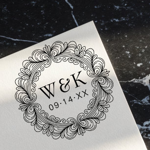 Aangepaste initiëlen van het bruidspaar voor de br zelfinktende stempel