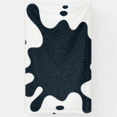 Aangepaste inkt spatbanner – houtskool op wit spandoek (Verticaal)