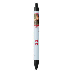 Aangepaste inktpen met naamnummer Foto voor kinder Zwarte Inkt Pen