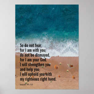 Aangepaste Inspirerend bijbel vers strand Poster