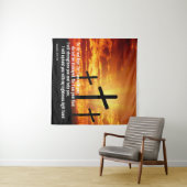 Aangepaste Inspirerend bijbel Verse Cross Sunset Wandkleed (In Situ (horizontaal))