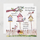 Aangepaste inspirerend vogelhuiskaarten (Voorkant / Achterkant)