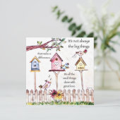 Aangepaste inspirerend vogelhuiskaarten (Staand voorkant)