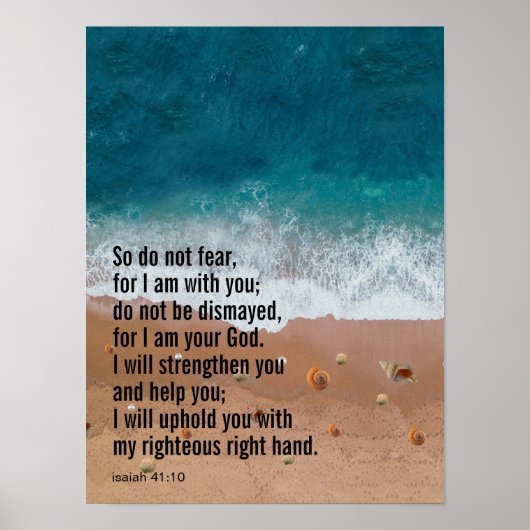 Aangepaste Inspirerende Bijbeltekst Strand Poster (Voorkant)