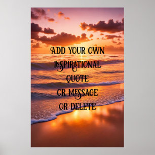Aangepaste inspirerende citaat Oceaan Zonsondergan Poster