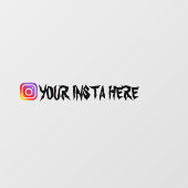 Aangepaste Instagram Gebruikersnaam Gothic venster Raamsticker (Vel)
