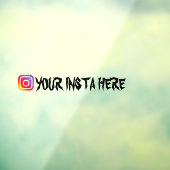 Aangepaste Instagram Gebruikersnaam Gothic venster Raamsticker (Vel 3)