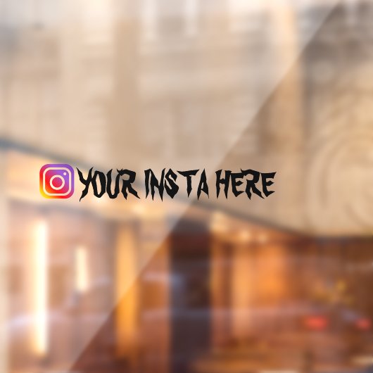 Aangepaste Instagram Gebruikersnaam Gothic venster Raamsticker (Vel 2)