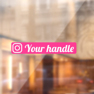 Aangepaste Instagram Logo handvat roze Raamsticker